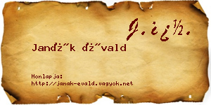 Janák Évald névjegykártya